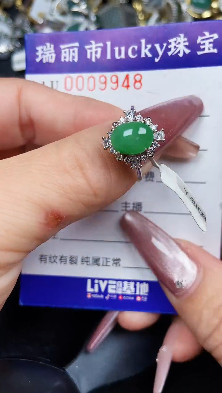 翡翠银S925镶嵌颈饰9948