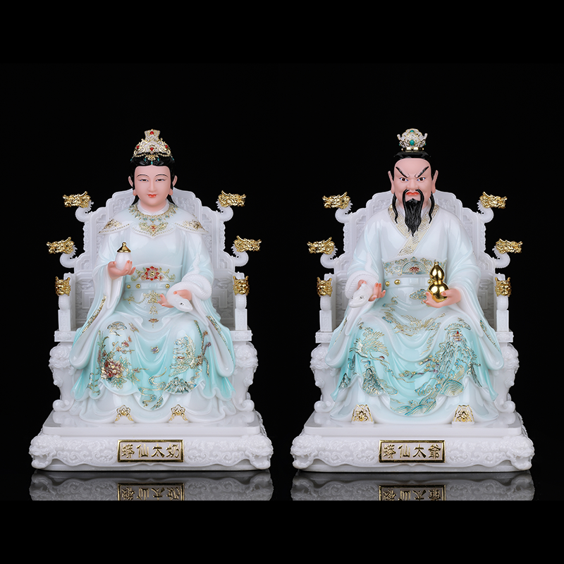 四大家族仙家像胡三太爷胡三太奶像汉白玉蟒家像装饰摆件工艺品