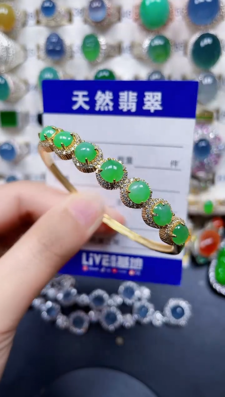 银S925镶嵌戒指翡翠200