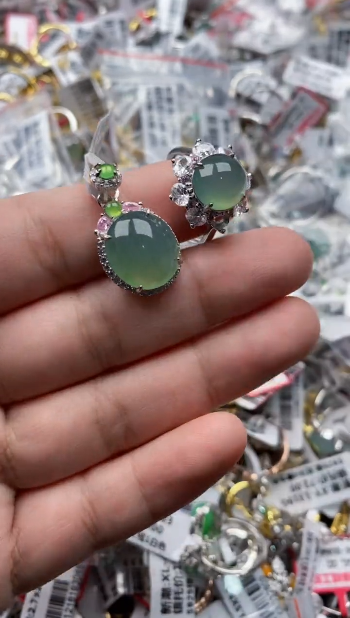 【闪购商品】翡翠戒指银S925镶嵌22222---8