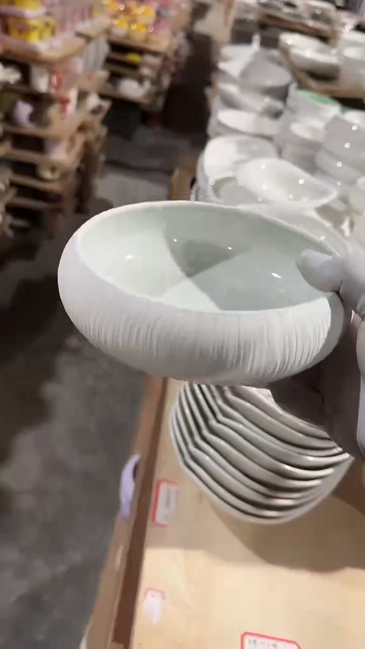 陶瓷条纹钵钵深盘微瑕 凑满20元包邮