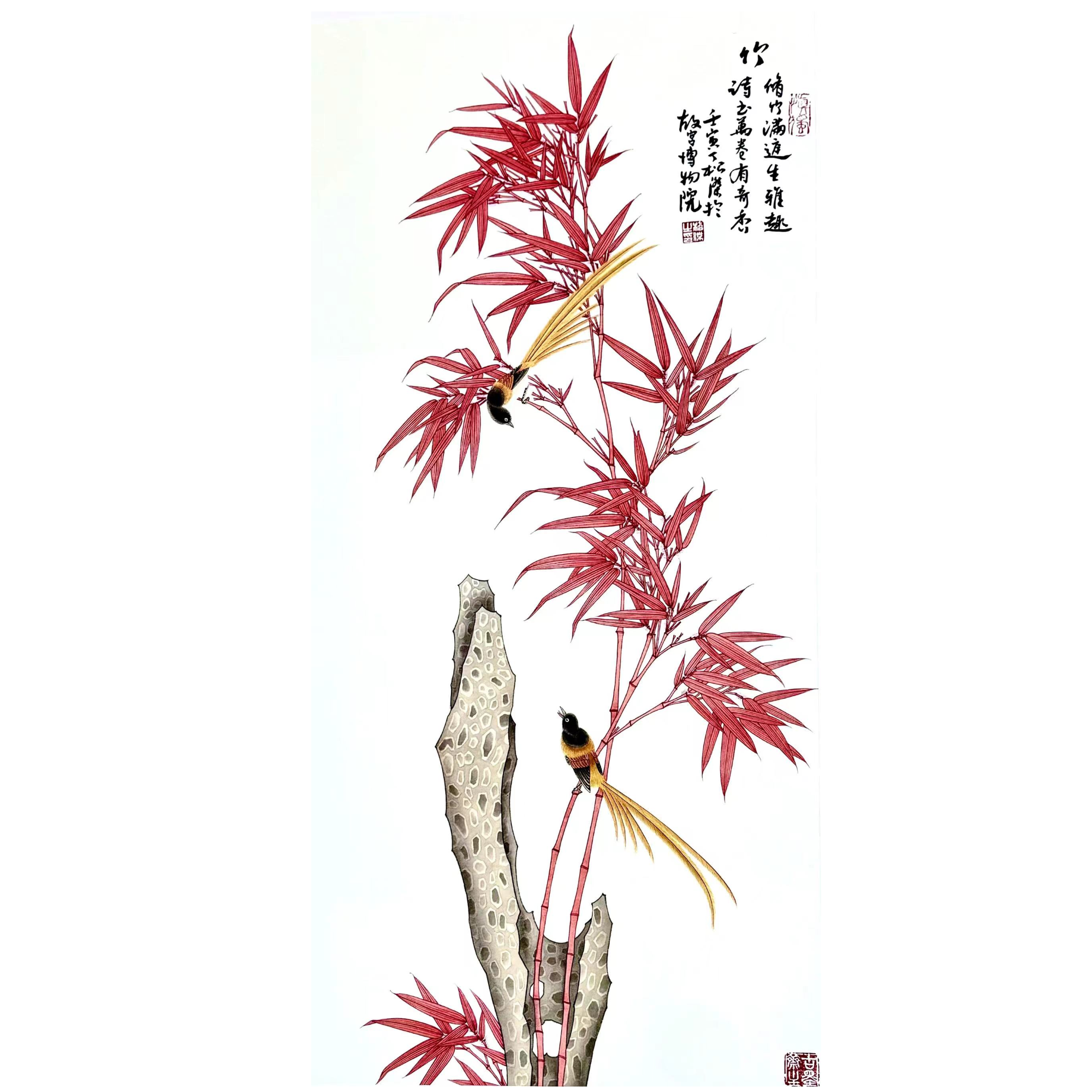 中国画都/四条屏竹/丁松杰/绘画作品