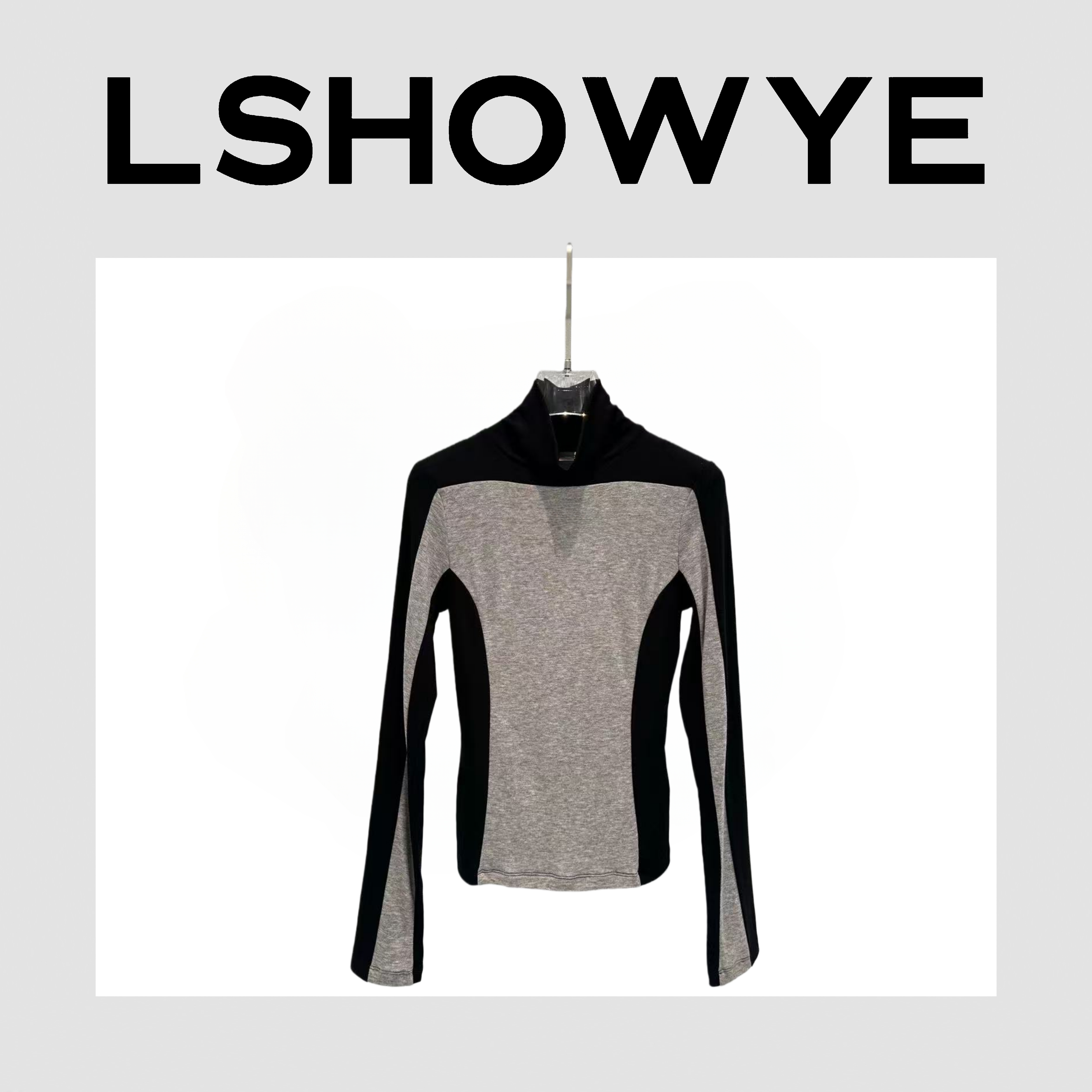 LSHOWYE｜拼色高领T恤打底衫m8112