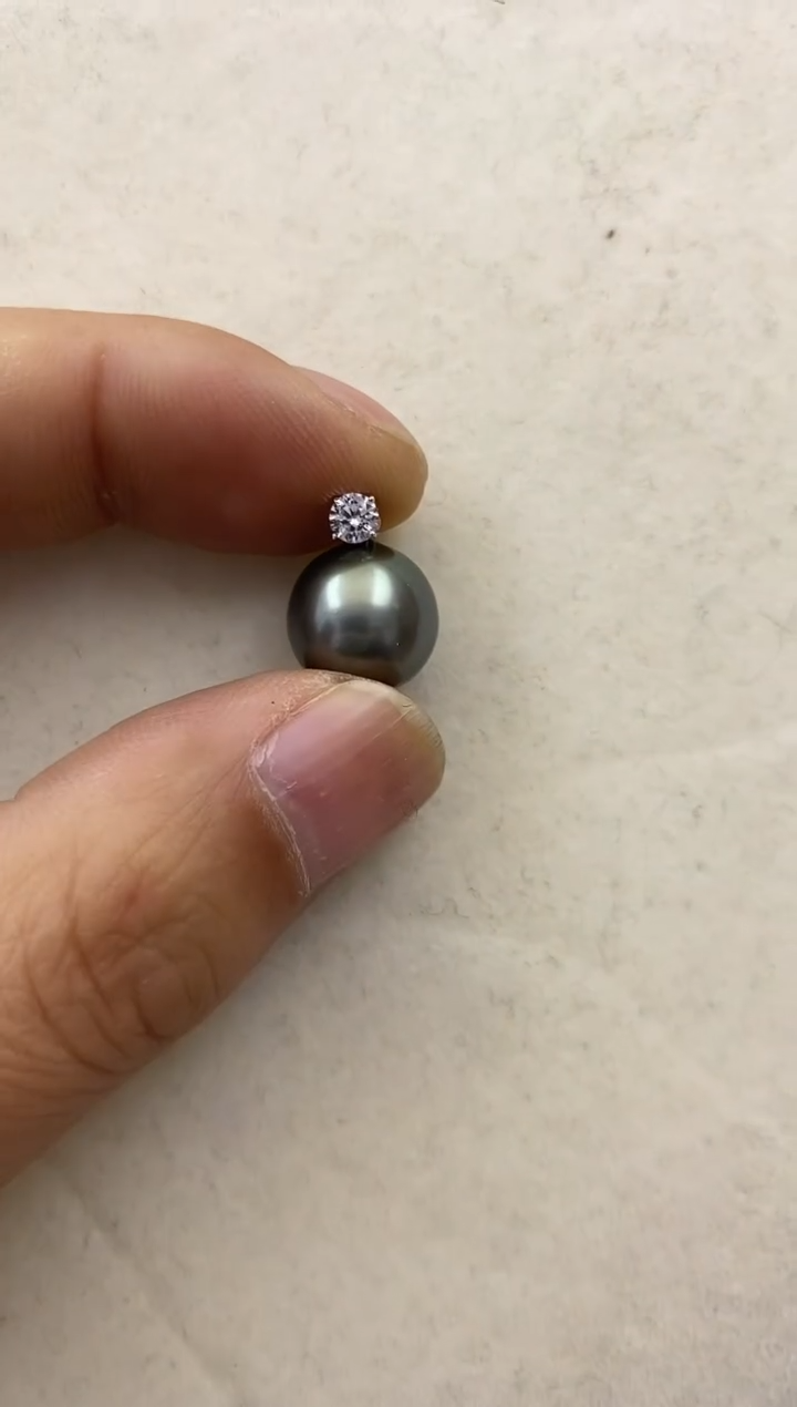 【闪购商品】海水珍珠吊坠(不含链)18K金镶嵌大溪地吊坠11-12mm