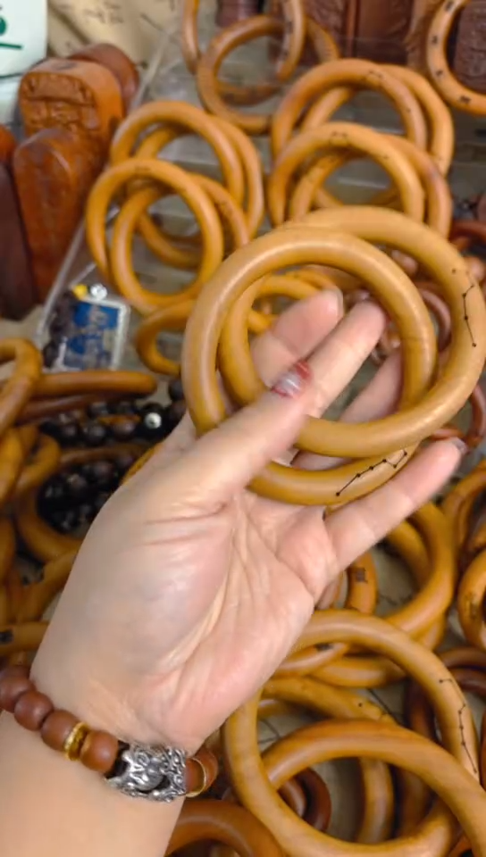 【闪购商品】枣木木雕乾坤圈微瑕70圈口一物一拍