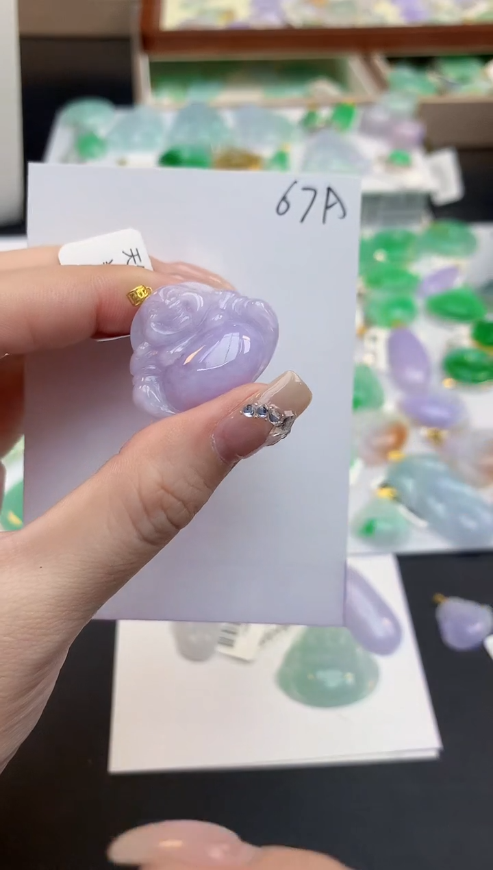 颈饰18K金镶嵌翡翠天然缅甸a货翡翠