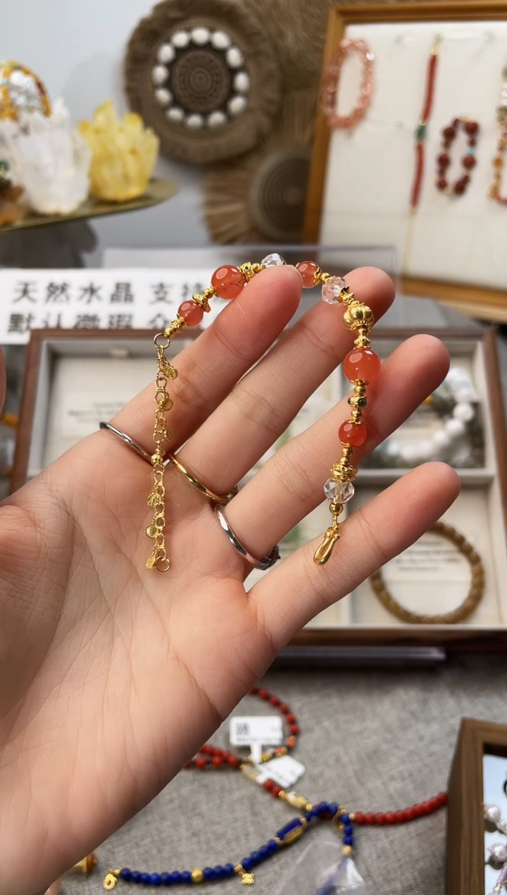 银S925镶嵌手链南红玛瑙糖***酸南红手链