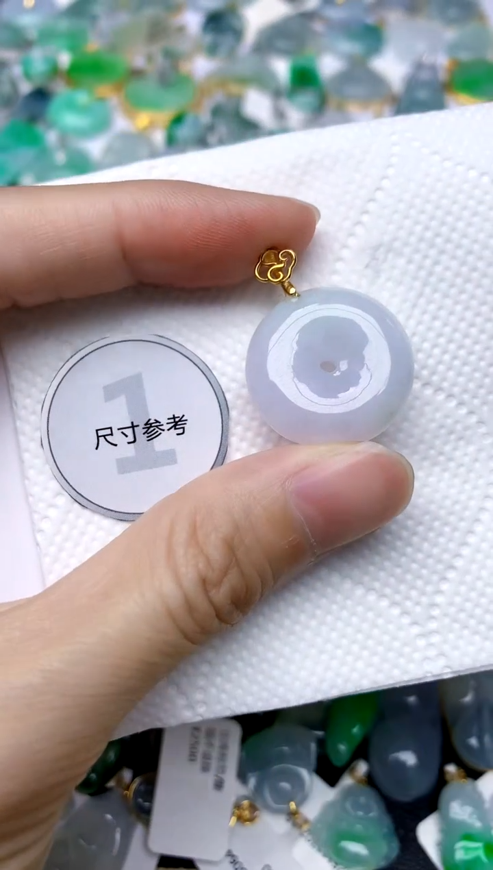 颈饰银S925镶嵌翡翠天然A货翡翠