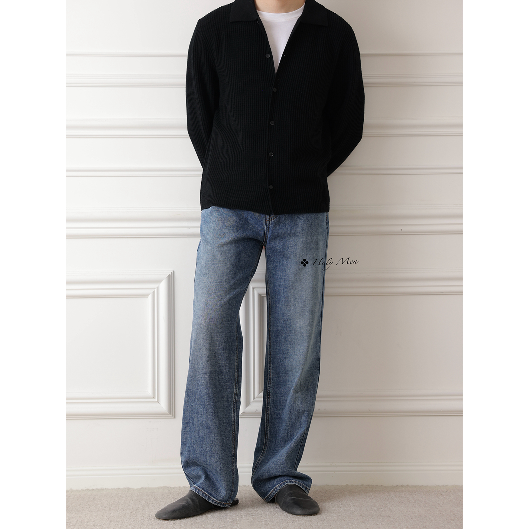 HolyMen | 25FW冈山KUROKI休闲中腰直筒RiRi拉链深蓝12.5oz牛仔裤