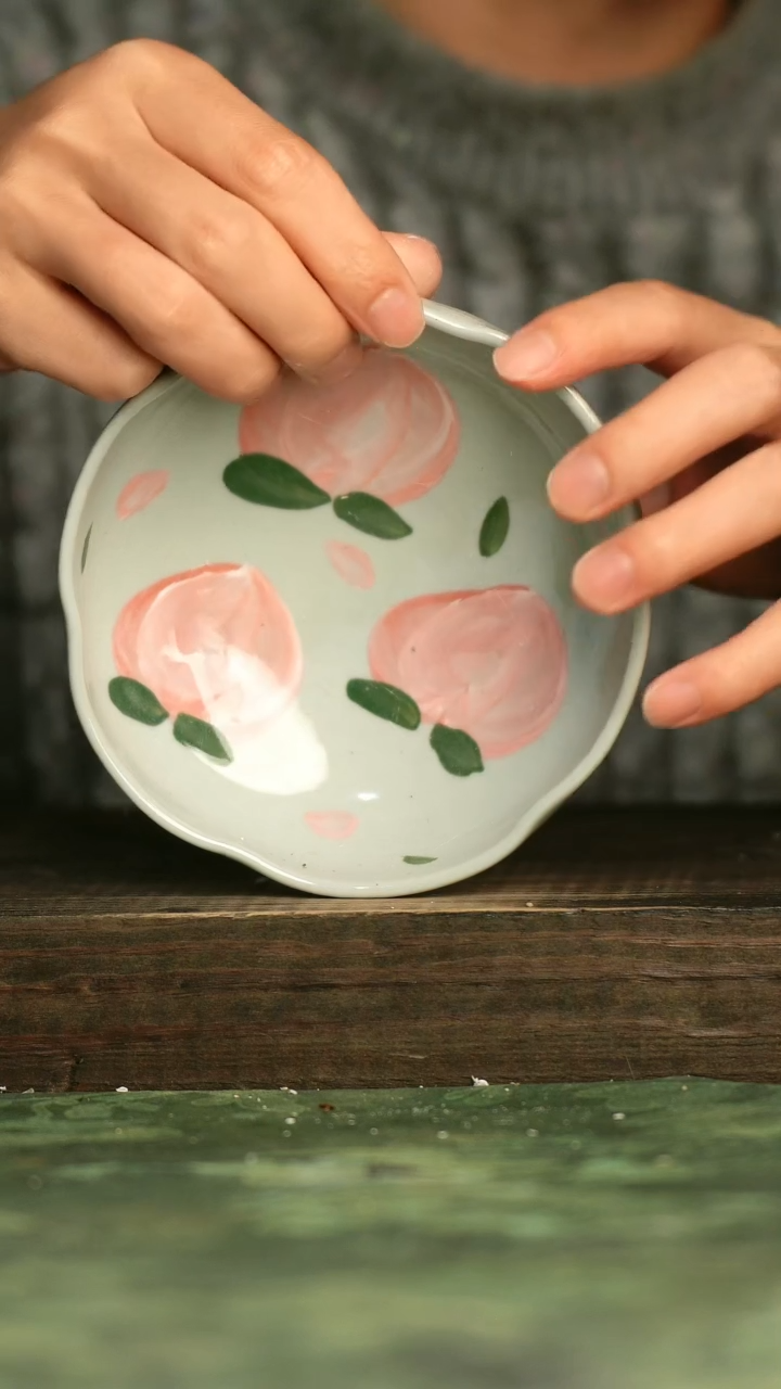 陶瓷青诗集手工手绘瓷器