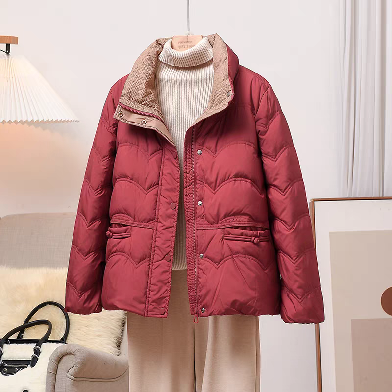  短款羽绒服女士时尚洋气立领保暖白鸭绒外套减龄冬装Yumi设计