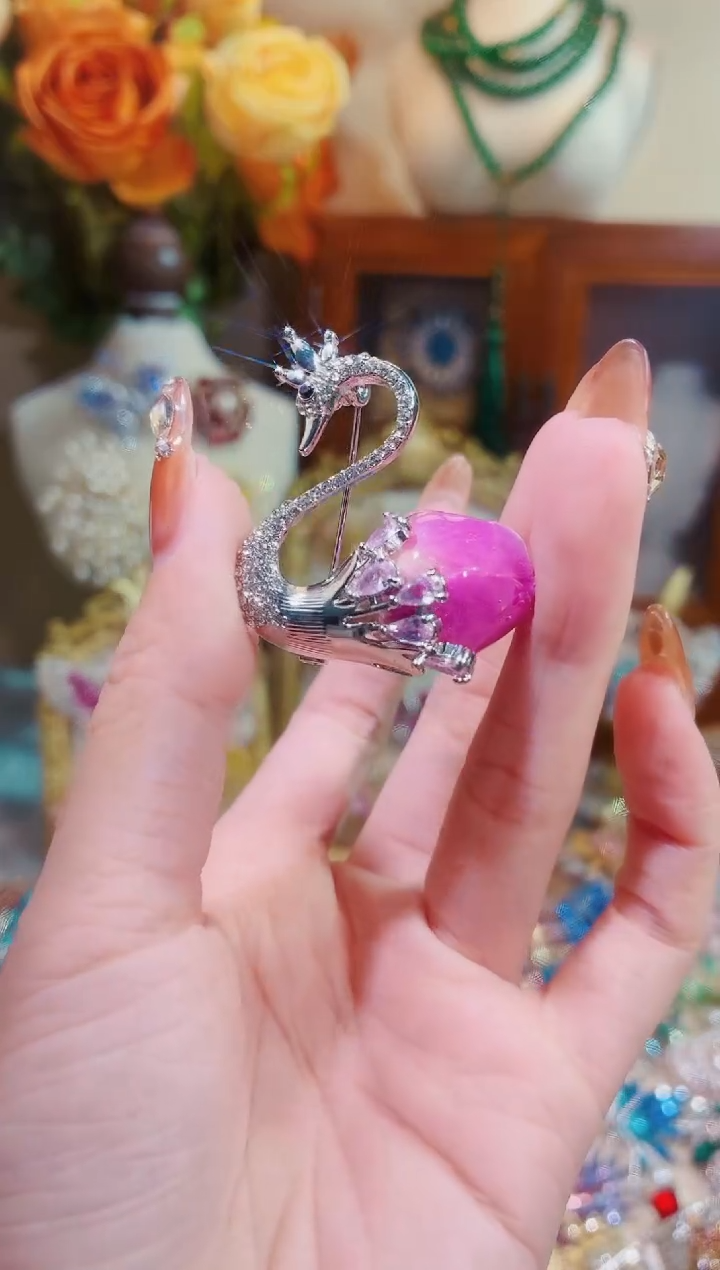 合成立方氧化锆铜合金玫瑰天鹅