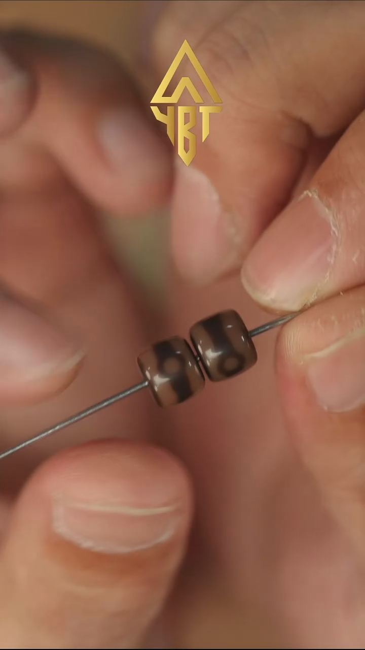 未镶嵌配饰玛瑙/玉髓糖化坛城对珠-直径7.8-8（多样性发其一）