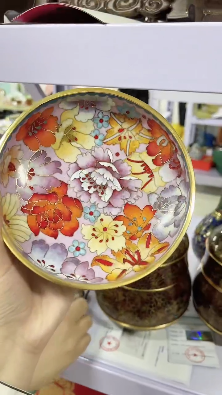 【闪购商品】大师技艺 景泰蓝百花果盘