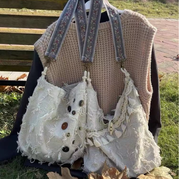 西子问【山岚包包】国风包包森系流苏儿童斜挎包单肩