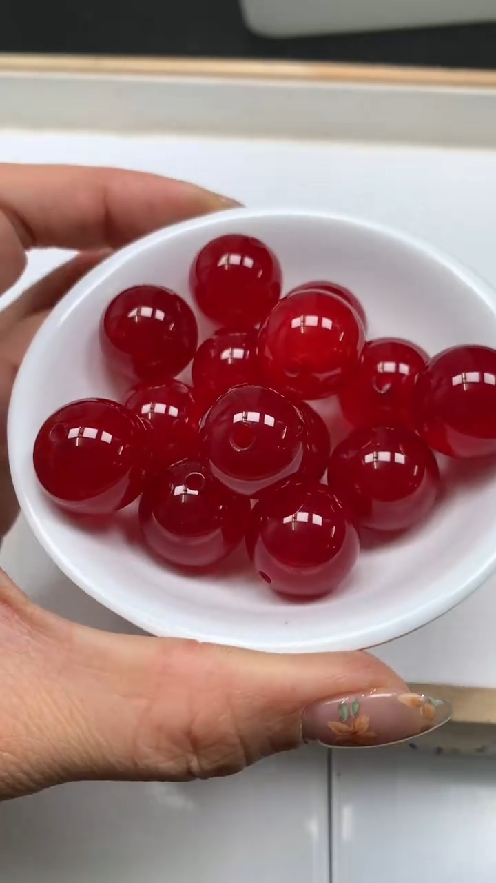 未镶嵌玛瑙手饰B562 鸽血红18mm1个15元