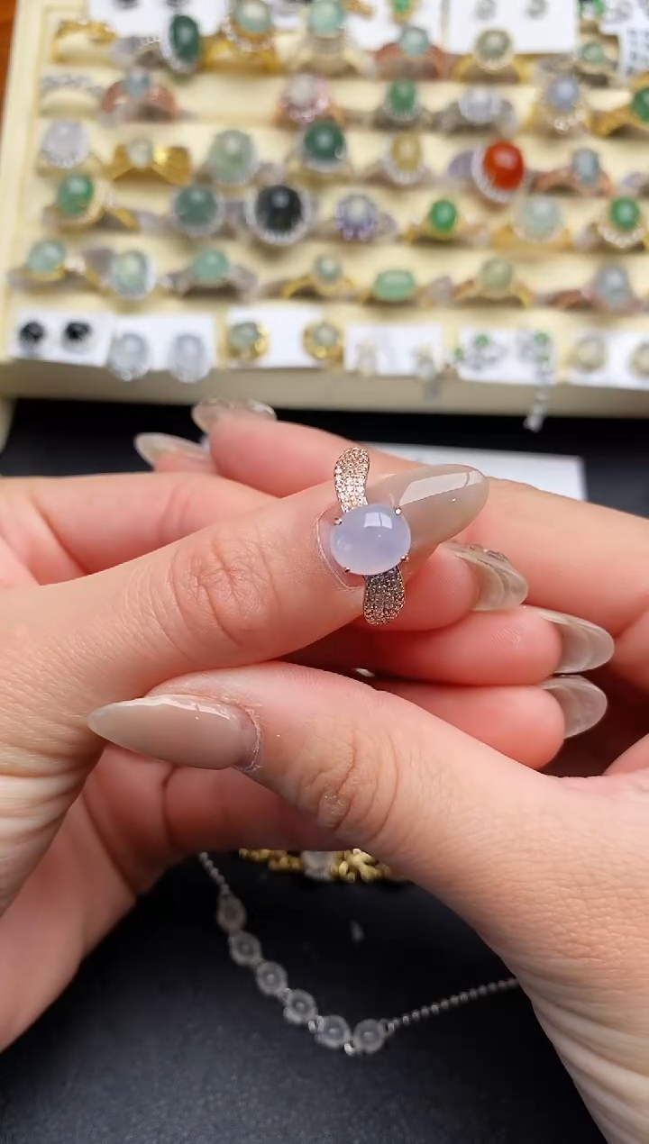 【闪购商品】翡翠戒指银S925镶嵌111111111+5