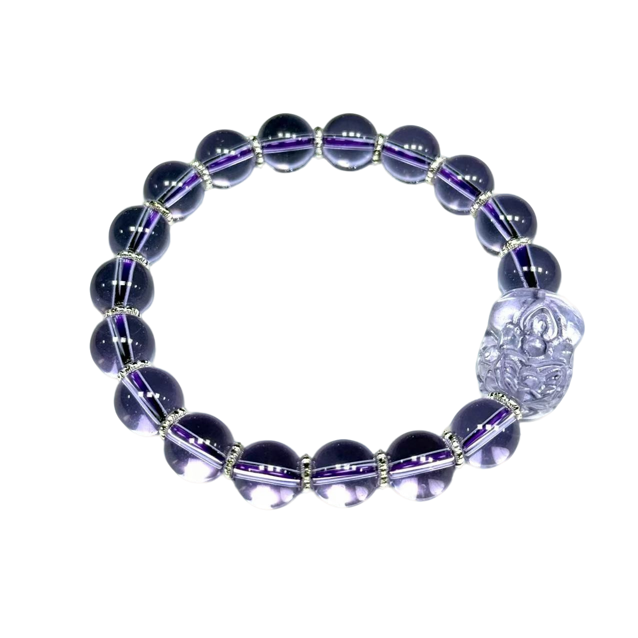 【符老板】s1366-国风设计款紫水晶DIY圆珠手串-赠礼盒