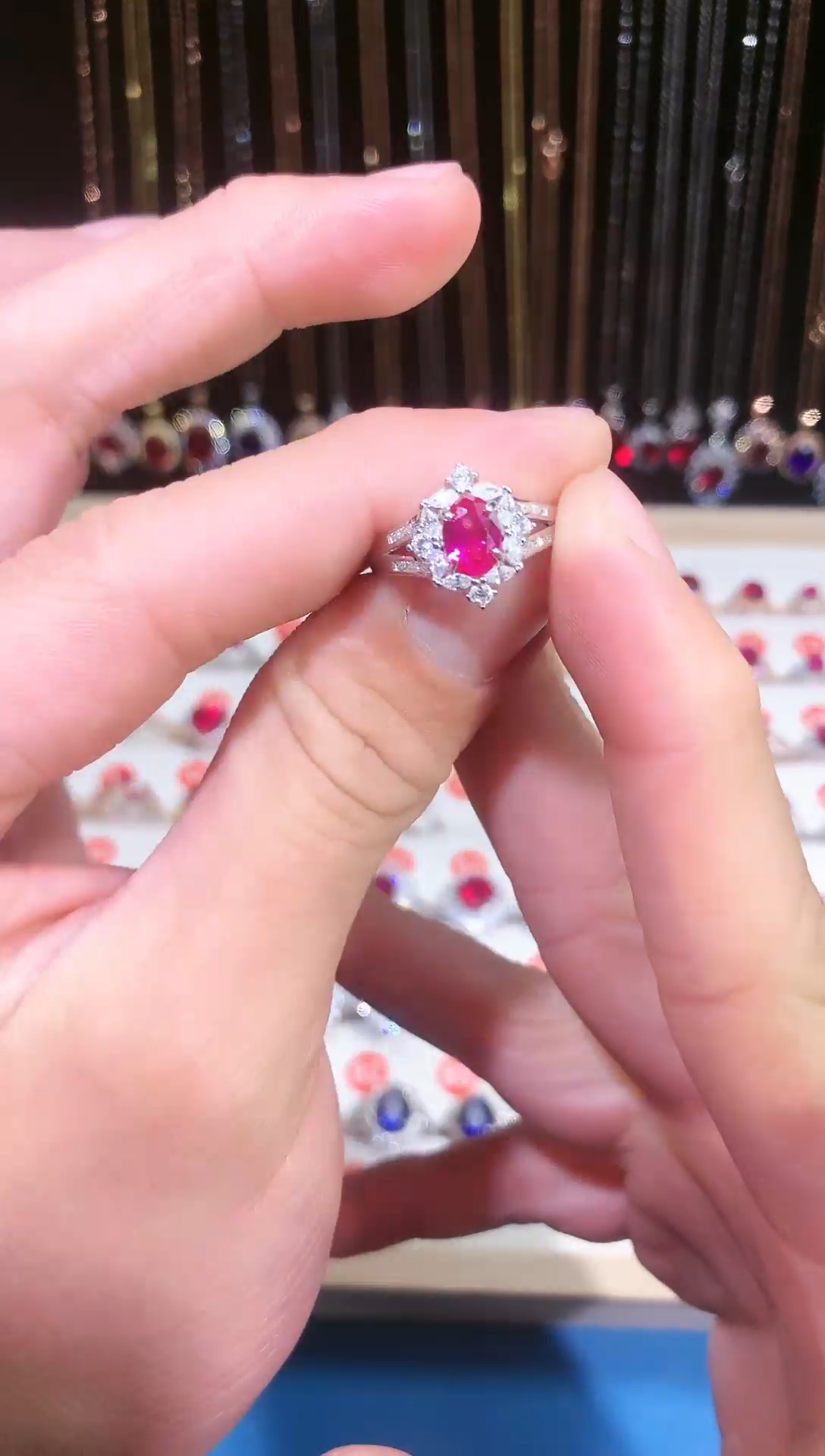 【闪购商品】红宝石戒指银S925镶嵌11111