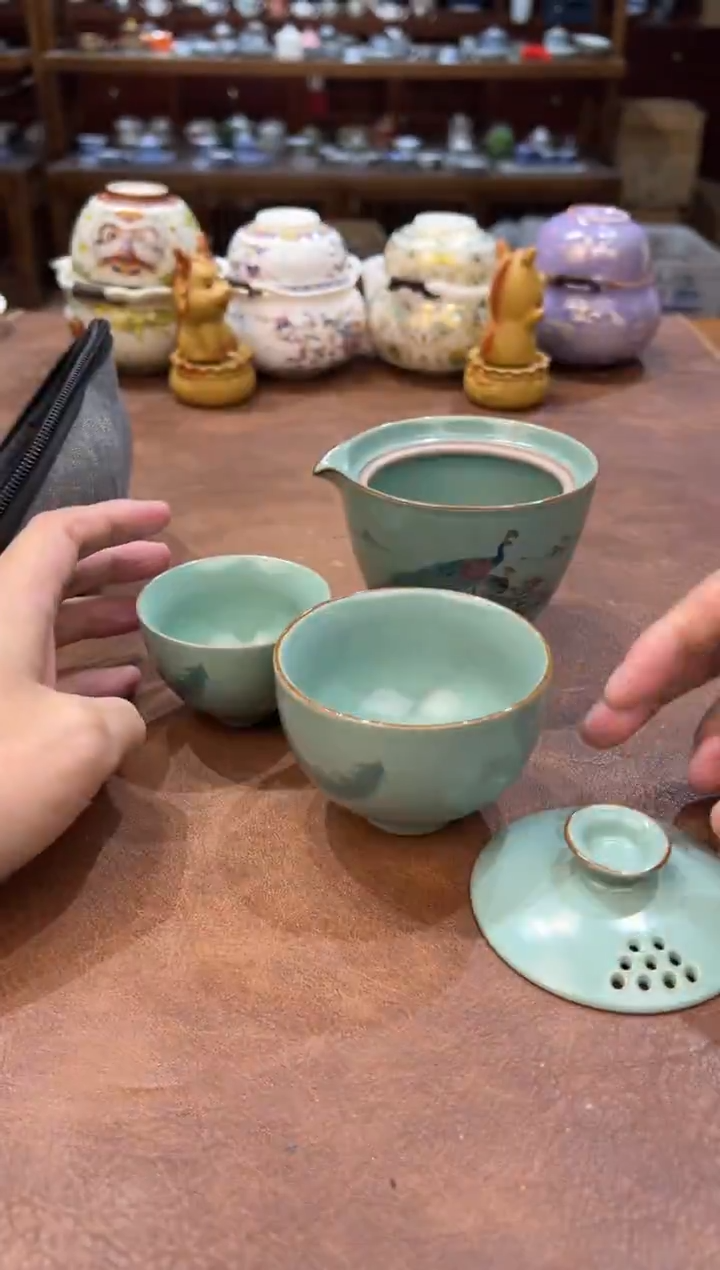 真的很便宜会开片的旅行茶具