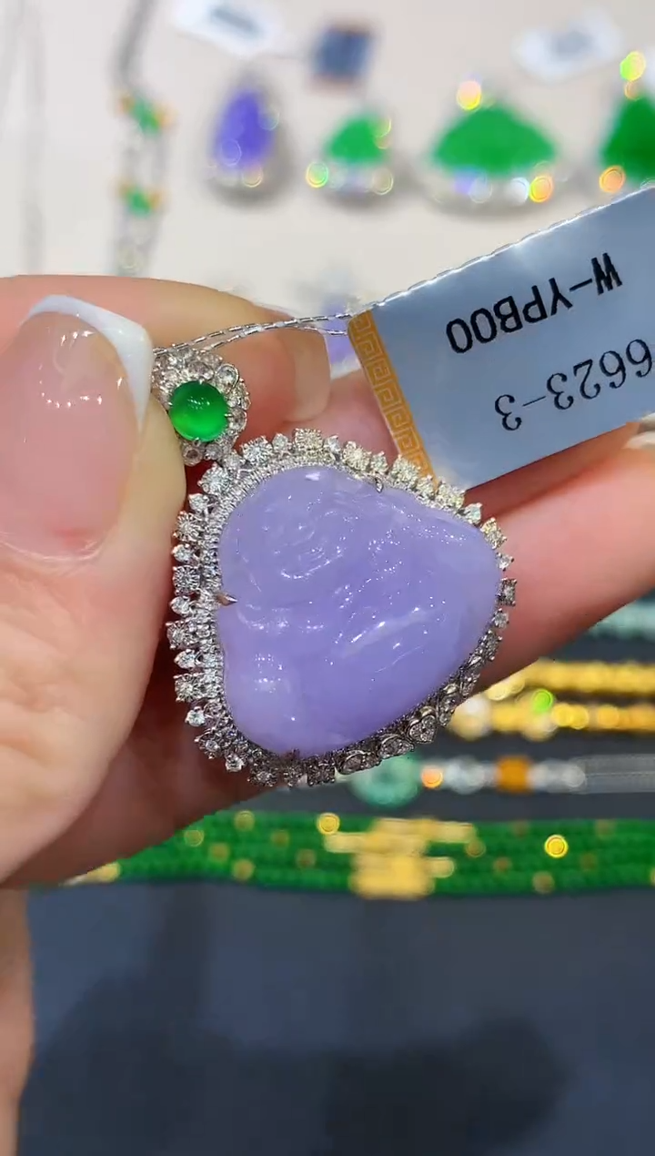 翡翠18K金镶嵌吊坠(不含链)YS多样性发其一