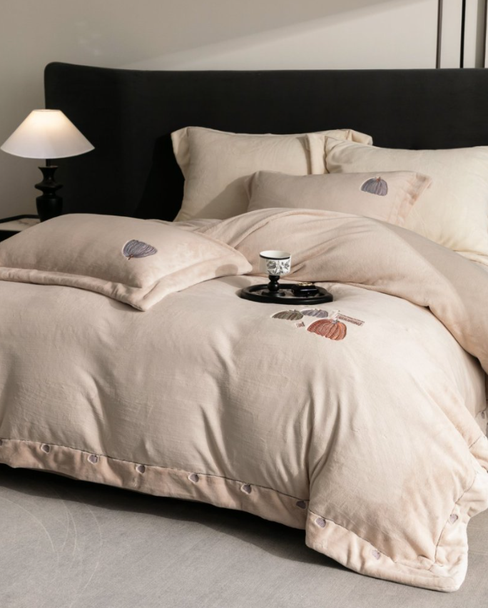 萝卜哥（南瓜绒）实体款秋冬加厚保暖奢棉绒四件套