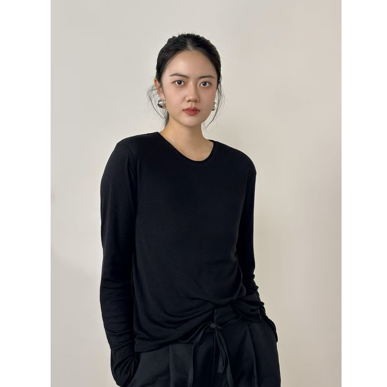 【春季上新】新款气质长袖休闲莱赛尔羊毛毛针织衫