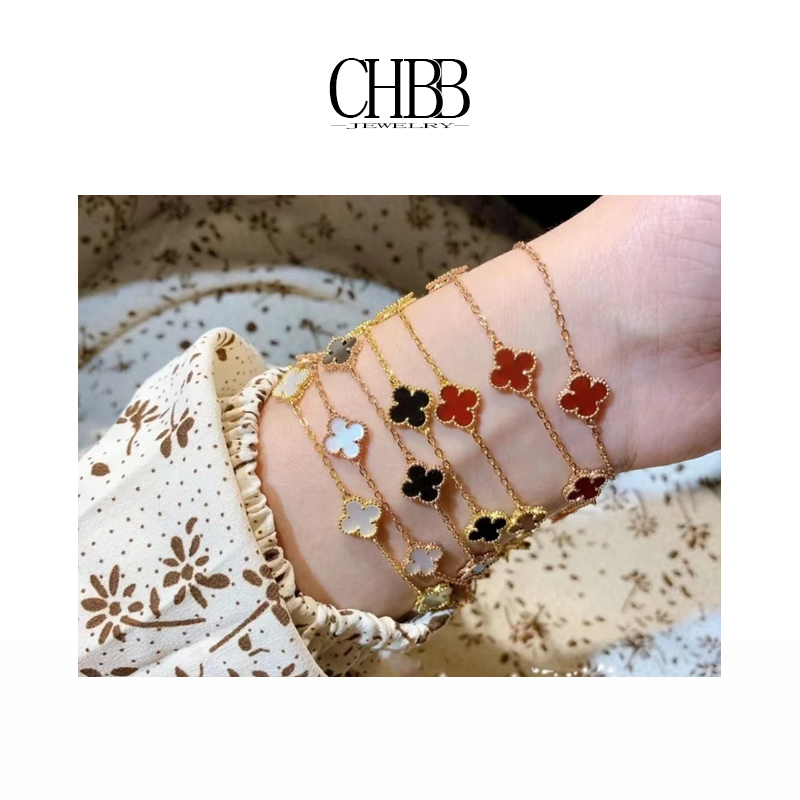 橙画 合金手链  高定六花四叶草手链女小众高级感迷你