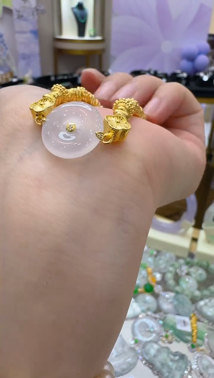 18K金镶嵌手链翡翠多样性团购发一件