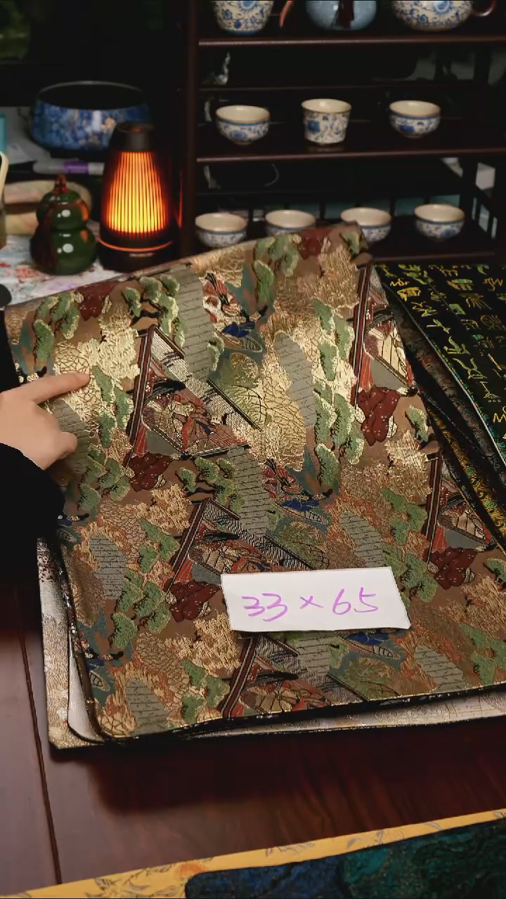 【西阵织梦浮桥双面】中国风干泡织锦茶席33*65