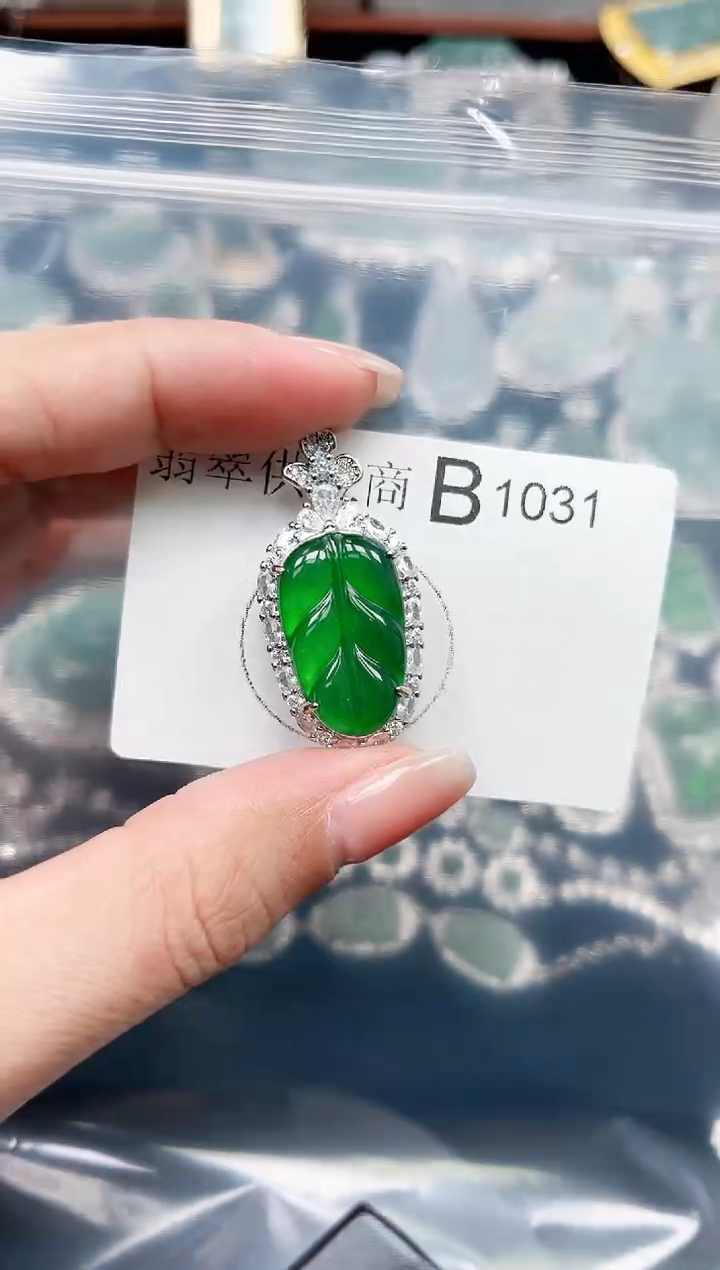 【闪购商品】翡翠颈饰未镶嵌1031赠皮绳