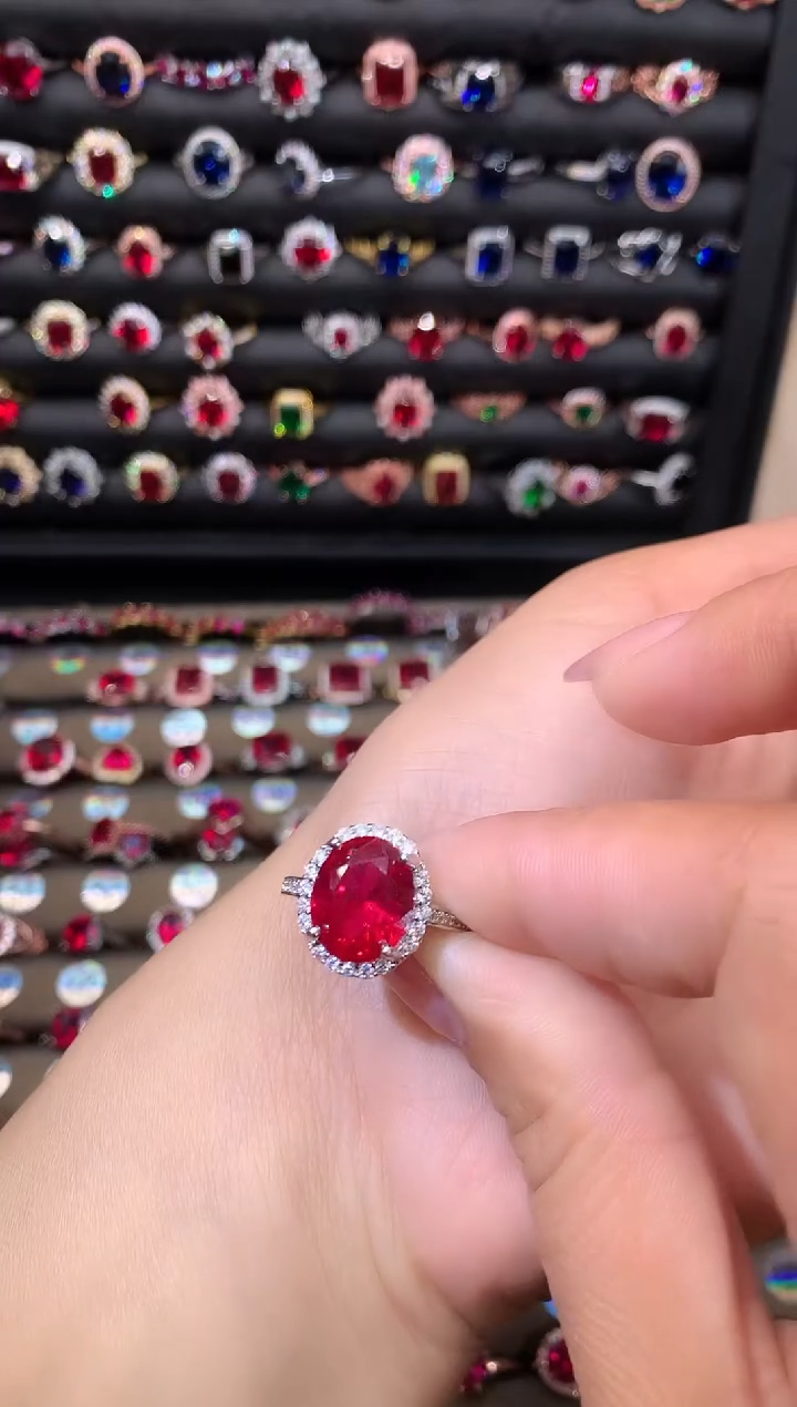 【闪购商品】红宝石戒指银S925镶嵌1012