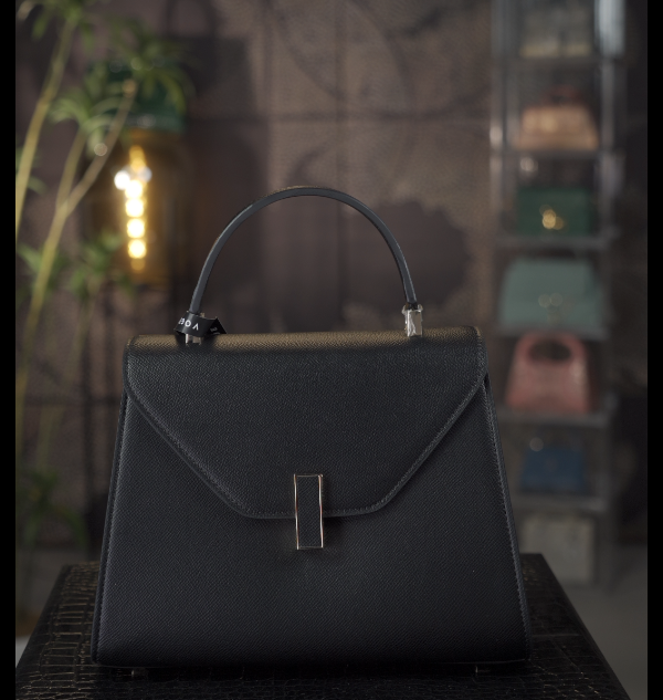 【尺寸：25*12*18】SISI原创设计高定真皮斜挎手提女包9253黑色大号