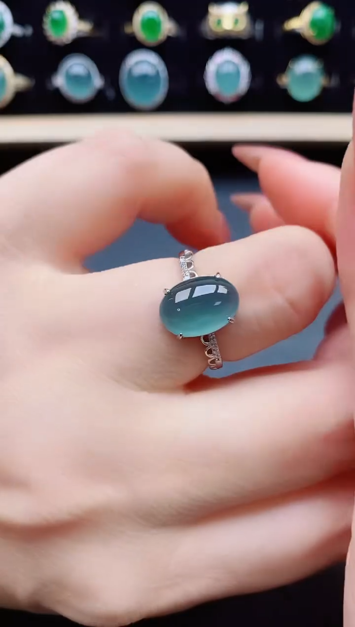 翡翠戒指银S925镶嵌321321