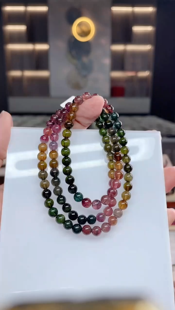 三圈手串未镶嵌碧玺（多样性发一条）Q