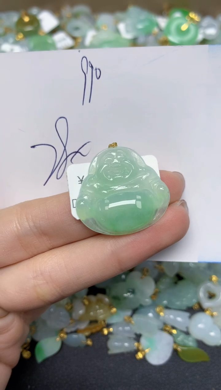 【闪购商品】翡翠颈饰18K金镶嵌 天然翡翠A货