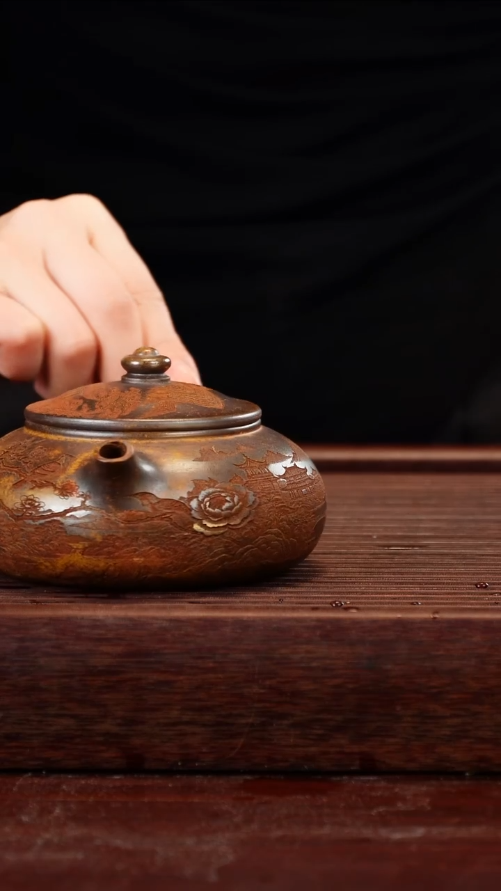 茶壶紫砂柴烧寒江壶230cc左右