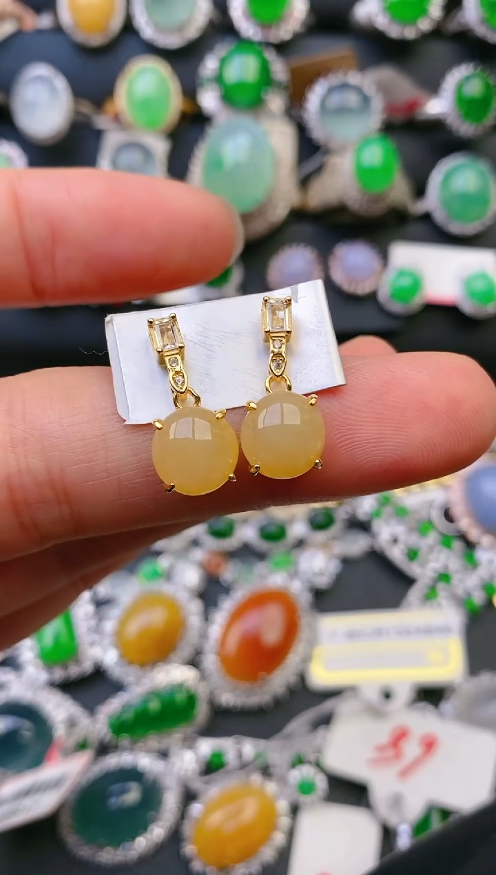 【闪购商品】翡翠戒指银S925镶嵌天然A货翡翠1