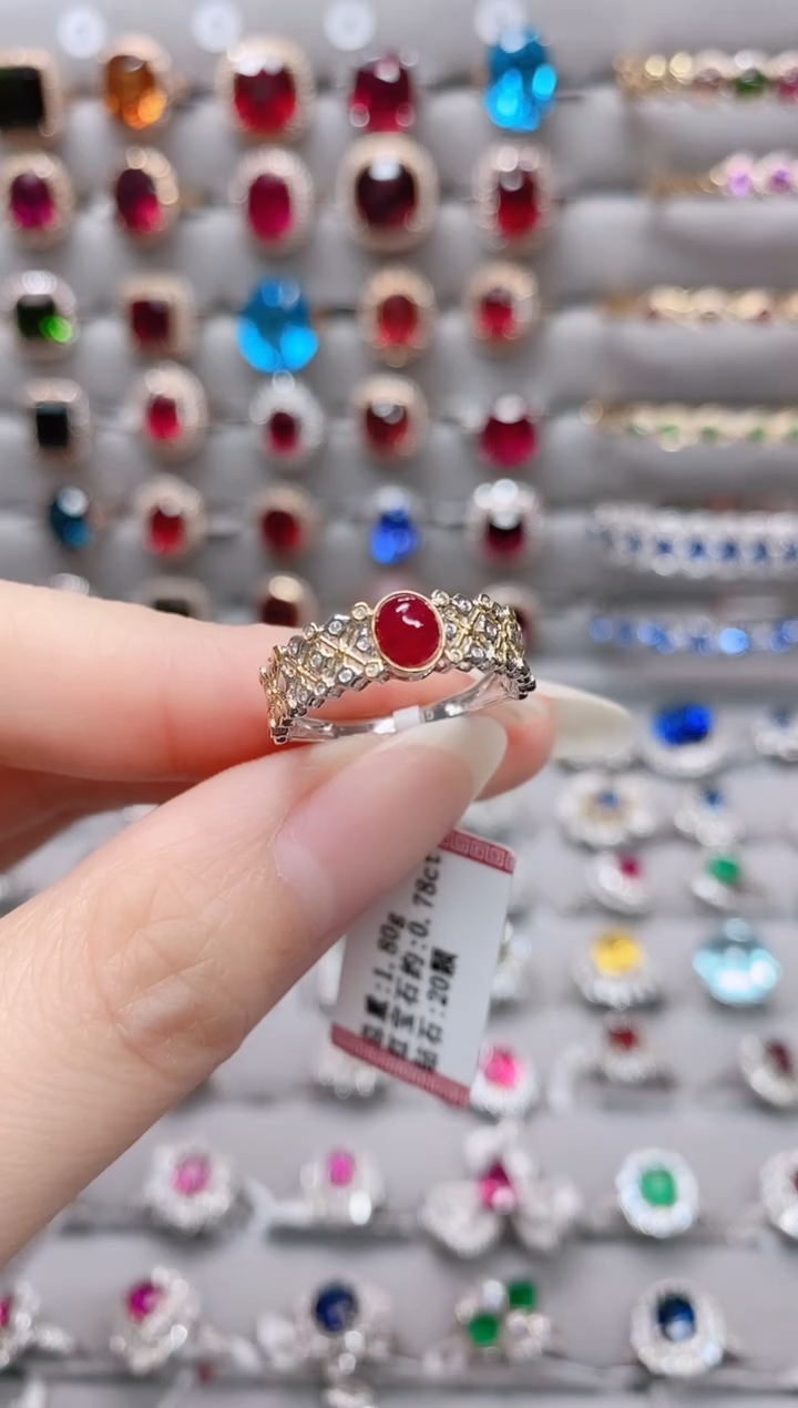 【闪购商品】红宝石18K金戒指18K金镶嵌1