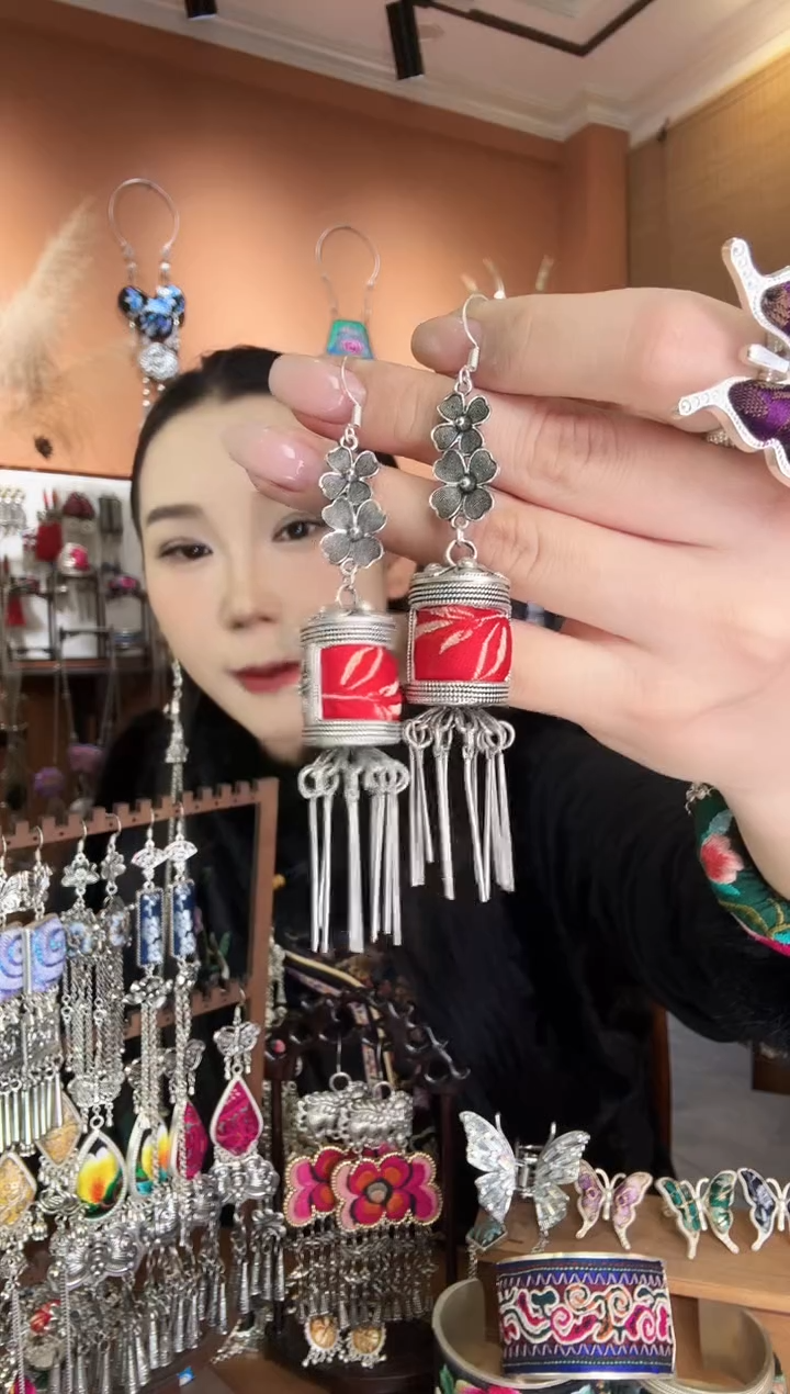 刺绣纯手工民族风耳环