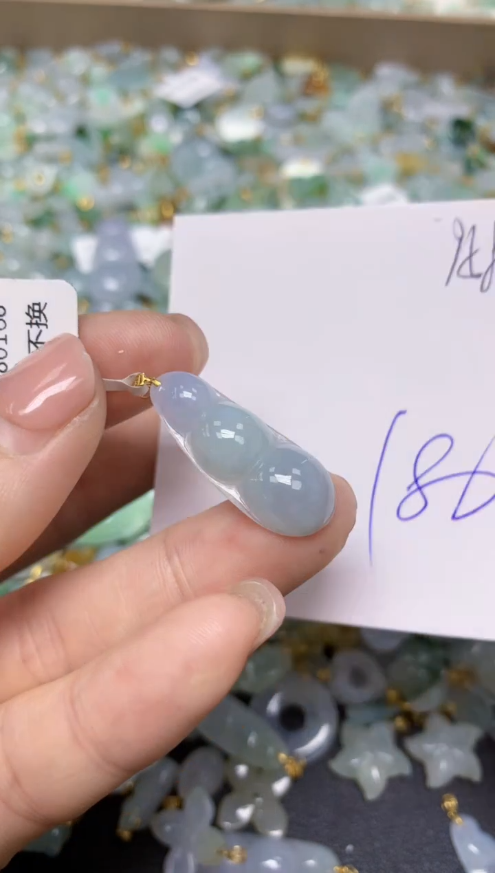 【闪购商品】翡翠挂件18K金镶嵌 天然翡翠A货