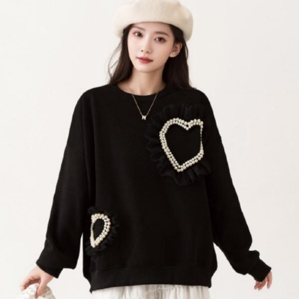 A563秋季女通勤风秋季短款落肩女卫衣D00022BK109