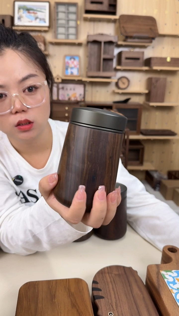 木特价黑檀实木茶叶罐