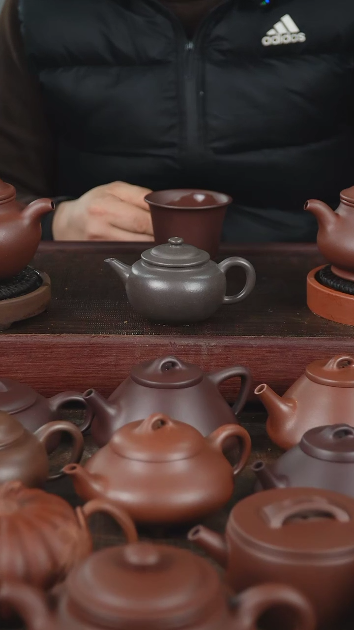 【闪购商品】紫砂茶壶140cc青灰水平