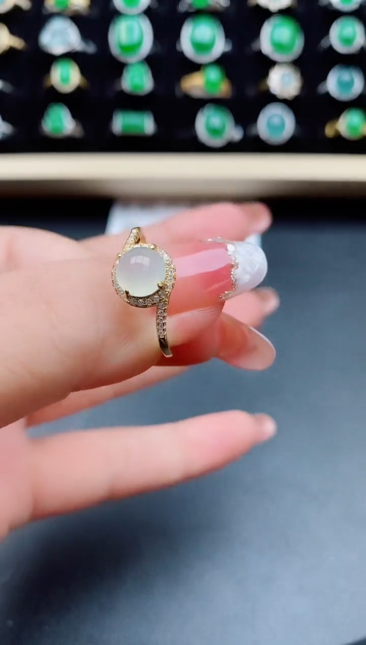 【闪购商品】翡翠戒指银S925镶嵌05800