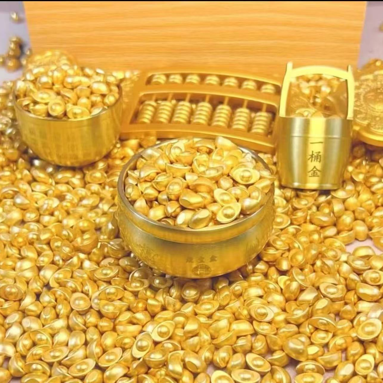 元宝【拍5单】送一个大元宝【拍10单】送一个百福缸合金元宝 元宝摆件