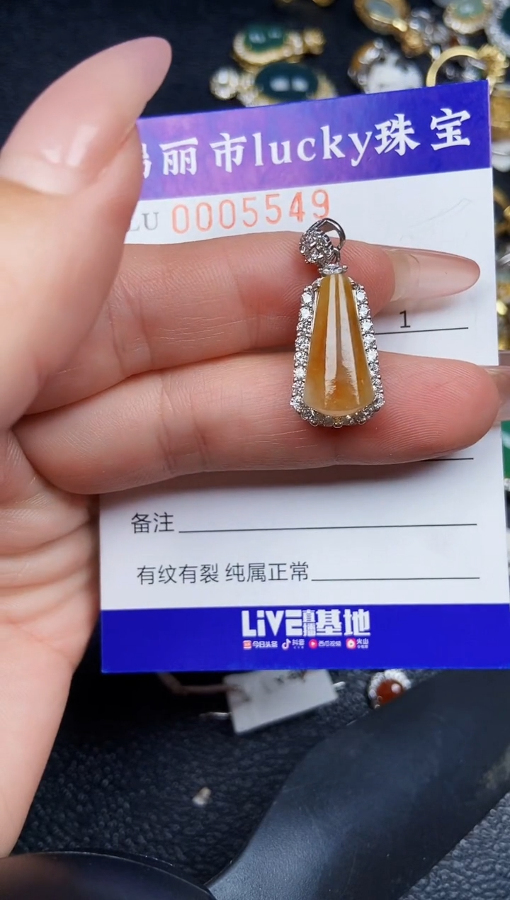翡翠银S925镶嵌颈饰5549
