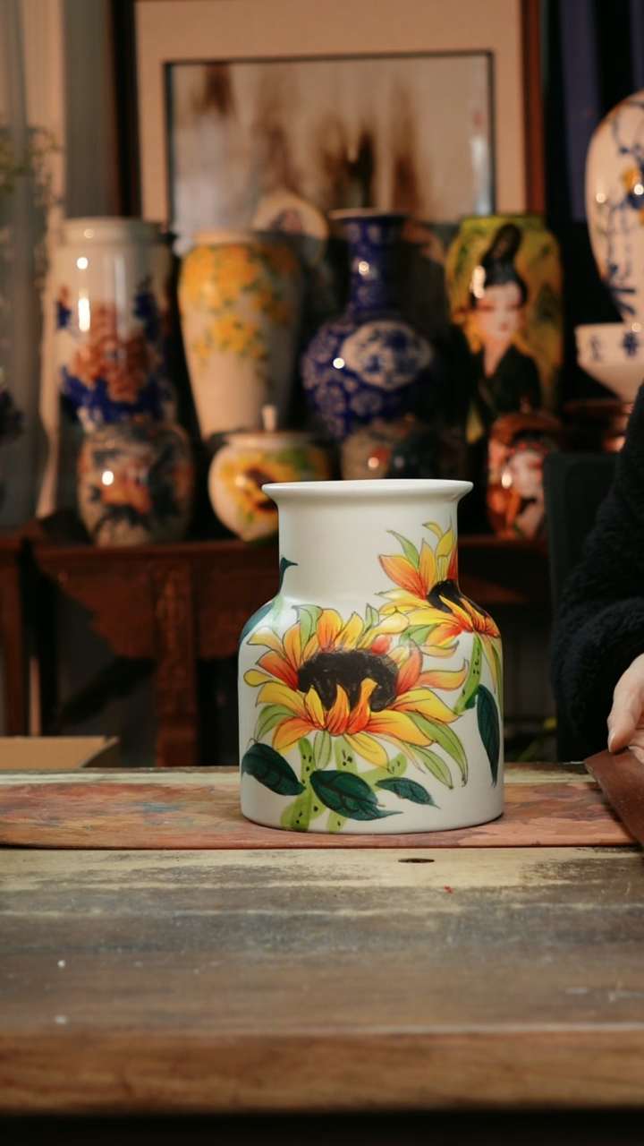 【闪购商品】瓷片景德镇纯手工釉下彩精品花瓶