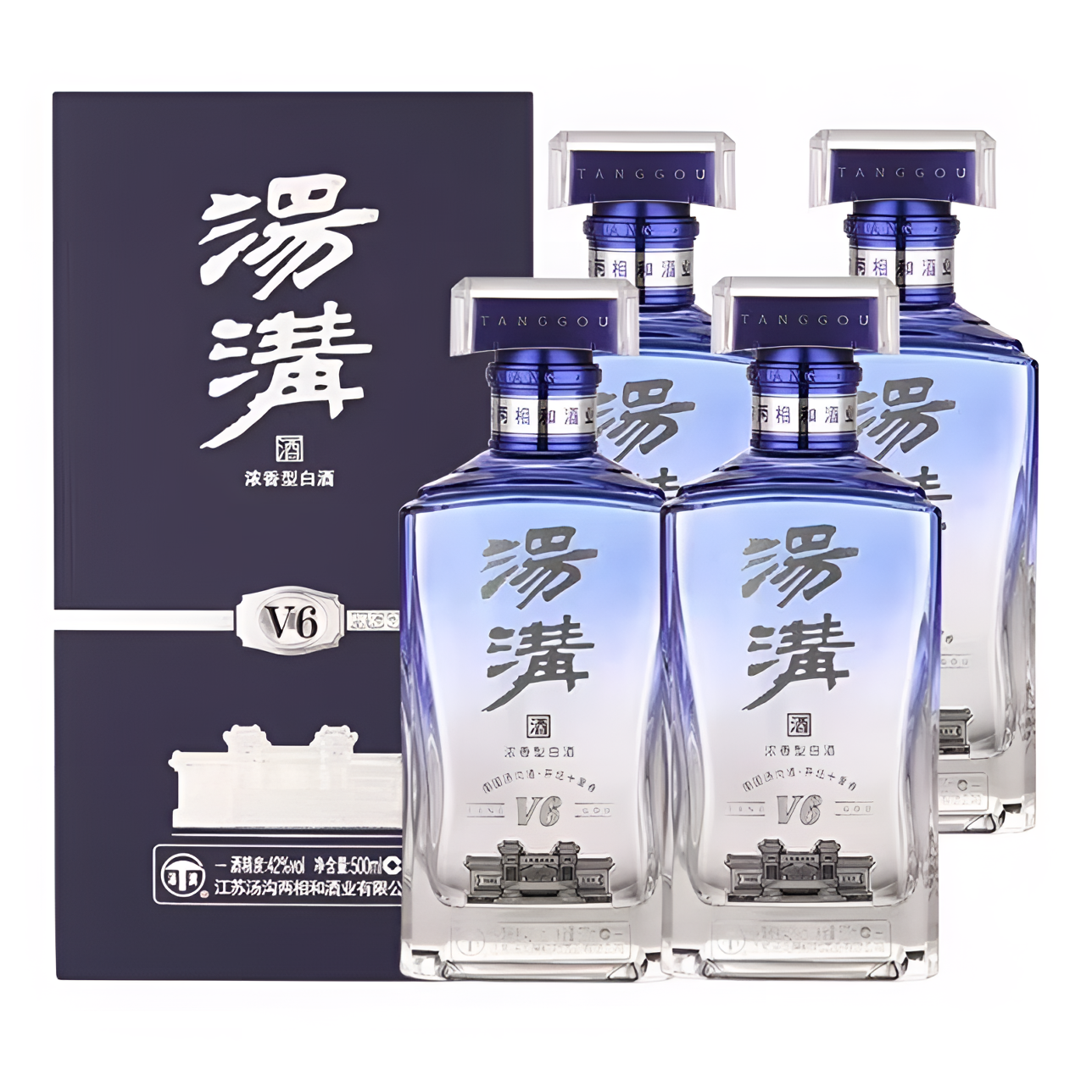 汤沟汤沟v6整箱 42度浓香型白酒42度500