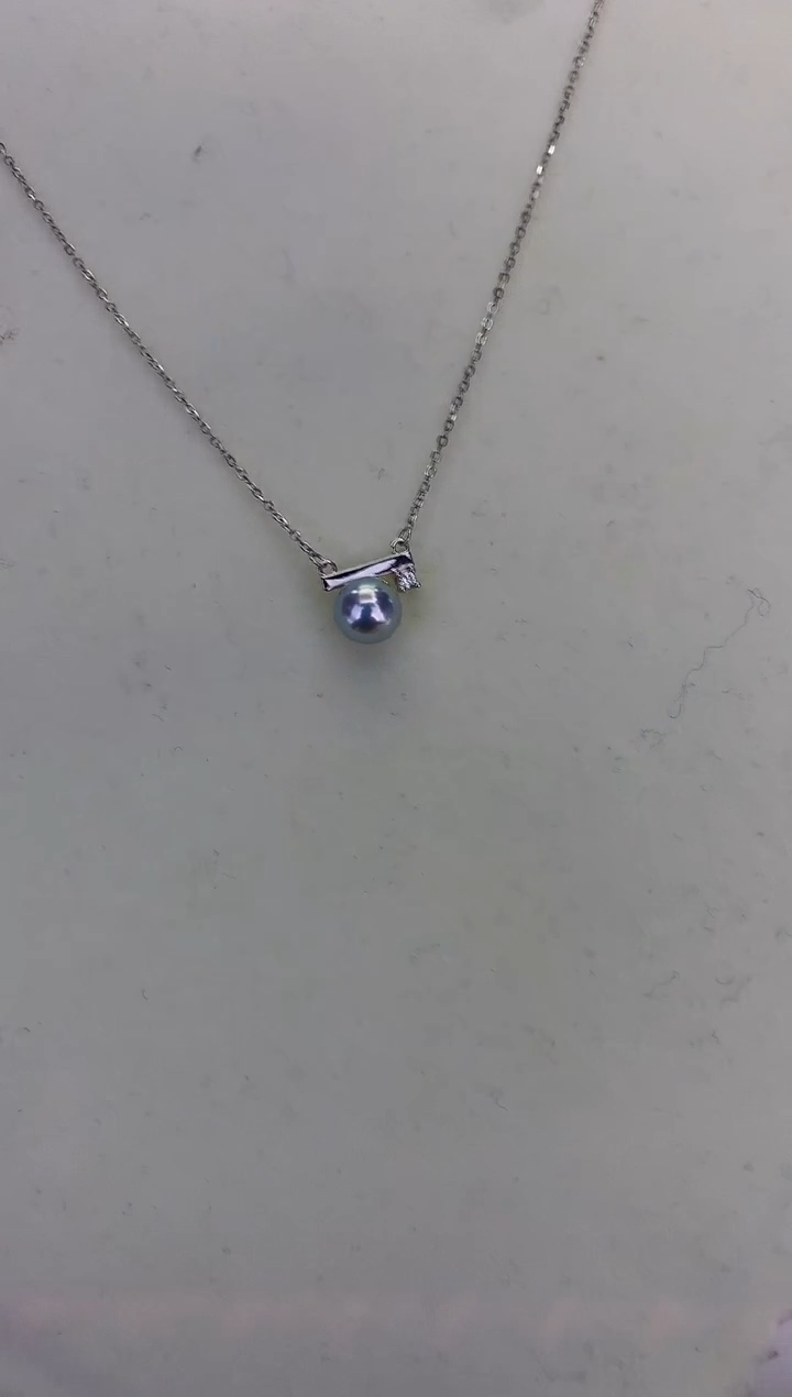 银S925镶嵌DA海水珍珠 GD173 套链 7-8